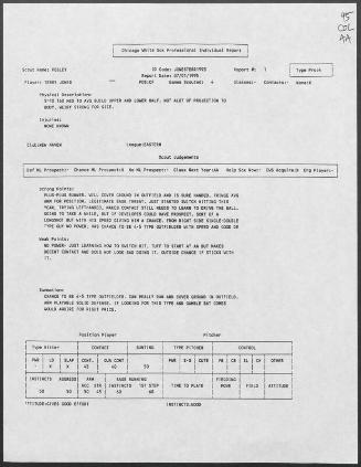 Terry Jones scouting report, 1995 July 01