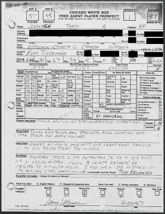 Terry Jorgensen scouting report, 1987 April 22