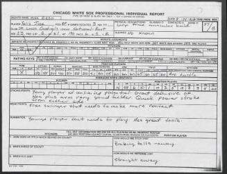 Felix Jose scouting report, 1990 September 24