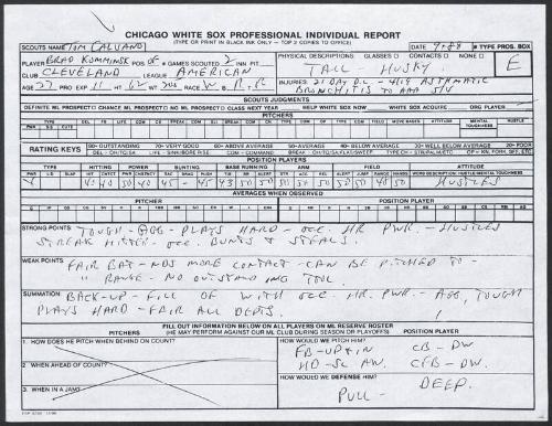 Brad Komminsk scouting report, 1989 September