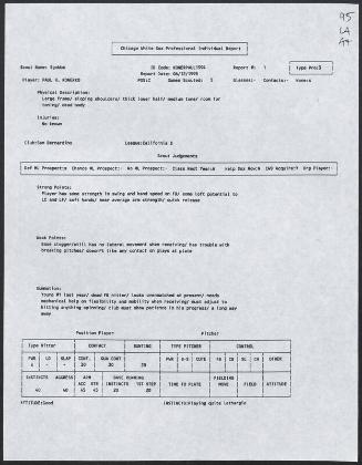 Paul Konerko scouting report, 1995 June 12