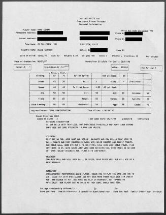 Mark Kotsay scouting report, 1996 March 15