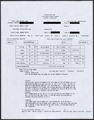 Mike Lamb scouting report, 1997 February 21