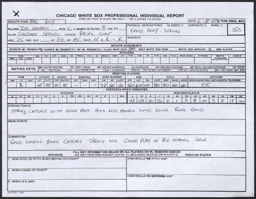 Tom Lampkin scouting report, 1989 June 17