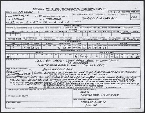 Ray Lankford scouting report, 1990 July 05