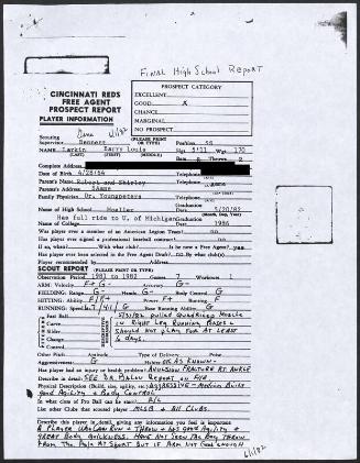 Barry Larkin scouting report, 1982 June 01