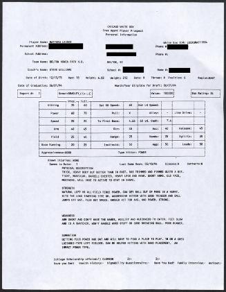 Matt LeCroy scouting report, 1994 March 18