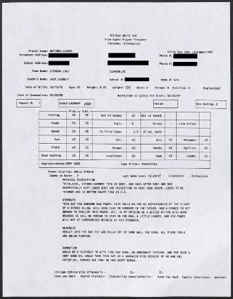 Matt LeCroy scouting report, 1997 March 28