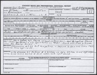 Derek Lee scouting report, 1990 August 08