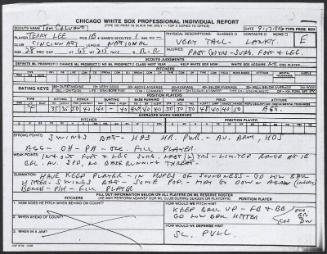 Terry Lee scouting report, 1990 September 17