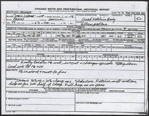 Charlie Leibrandt scouting report, 1990 July 03