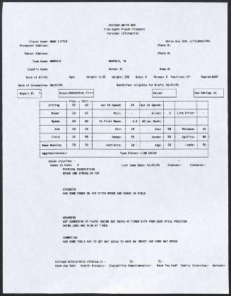 Mark Little scouting report, 1994 April 02