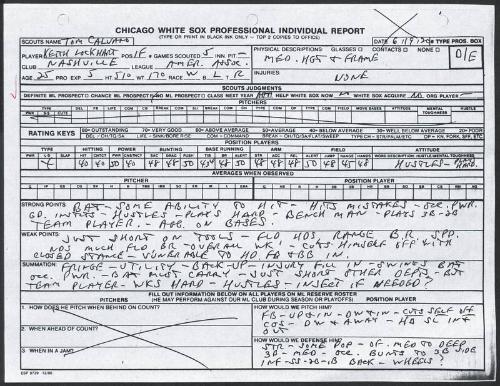 Keith Lockhart scouting report, 1990 June 19