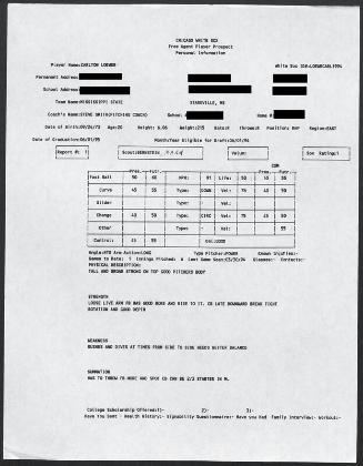 Carlton Loewer scouting report, 1994 March 30