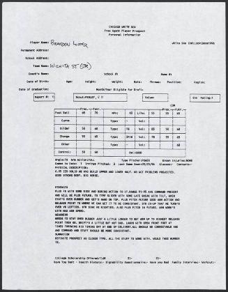 Braden Looper scouting report, 1996 March 23