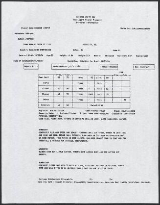 Braden Looper scouting report, 1996 March 23