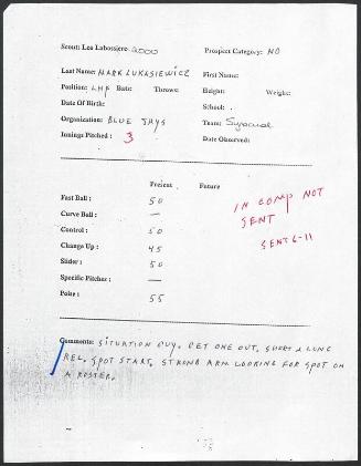 Mark Lukasiewicz scouting report, 2000