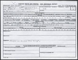 Fred Lynn scouting report, 1989 September 25