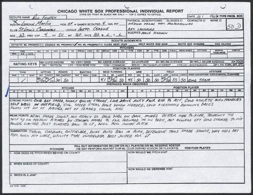 Lonnie Maclin scouting report, 1990 October