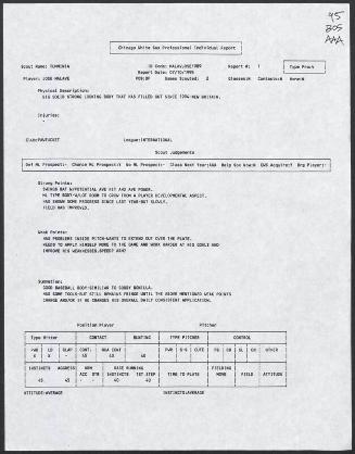 Jose Malave scouting report, 1995 July 10