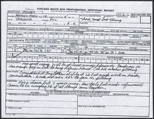 Norberto Martin scouting report, 1990 June 06