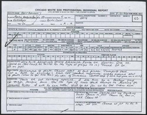 Norberto Martin scouting report, 1990 July 20