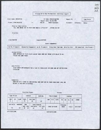 Ryan McGuire scouting report, 1995 June 18