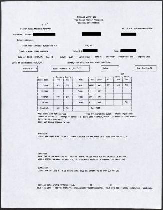 Brian Meadows scouting report, 1994 April 05