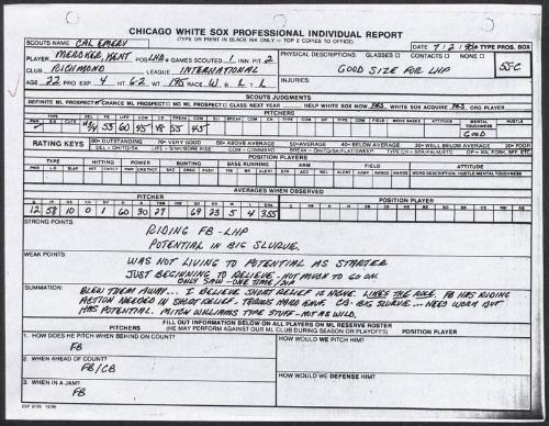 Kent Mercker scouting report, 1990 July 02