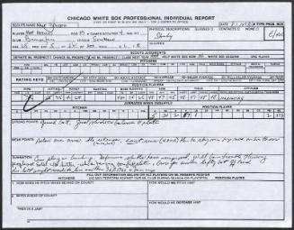 Matt Merullo scouting report, 1990 August 21