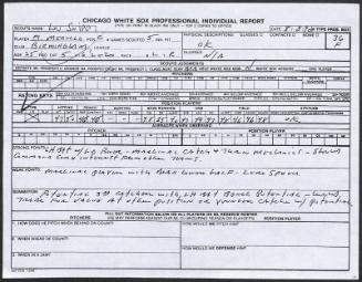 Matt Merullo scouting report, 1990 August 08