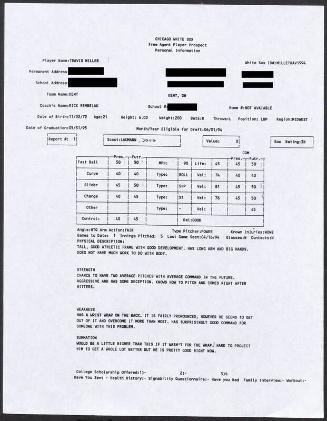 Travis Miller scouting report, 1994 April 16