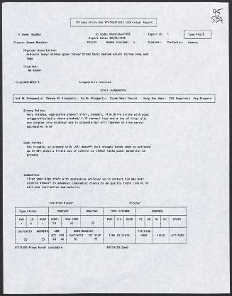 Shane Monahan scouting report, 1995 September 26