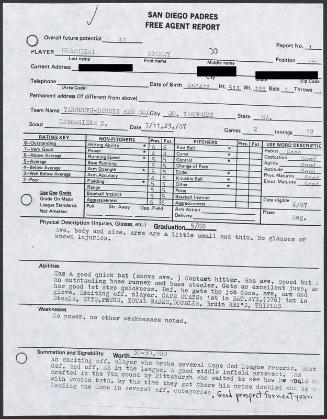 Mickey Morandini scouting report, 1987 July 23