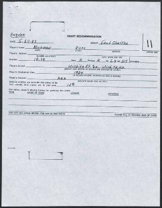 Russ Morman scouting report, 1983 May 25