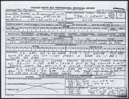 Hal Morris scouting report, 1990 September 17