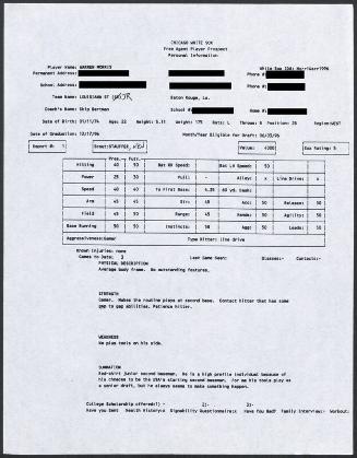 Warren Morris scouting report, 1996