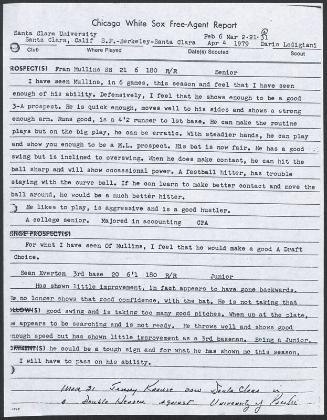 Fran Mullins scouting report, 1979 February-April