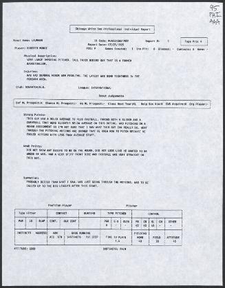 Bobby Munoz scouting report, 1995 July 25