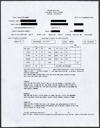 Peter Munro scouting report, 1994 March 14