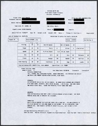 Eric Munson scouting report, 1996 February 28