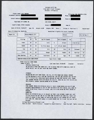 Eric Munson scouting report, 1996 March 20