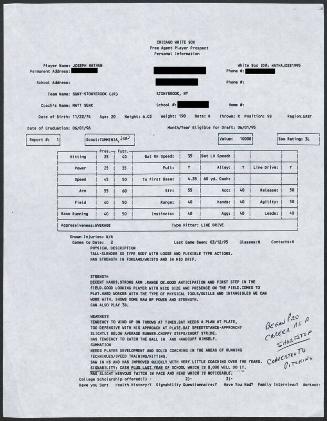 Joe Nathan scouting report, 1995 March 12