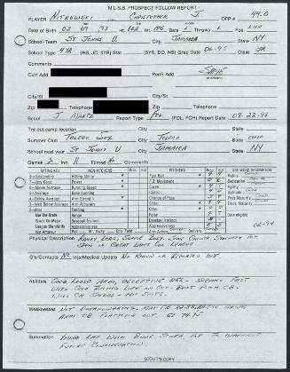 C.J. Nitkowski scouting report, 1993 July 22