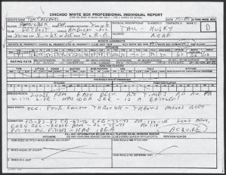 Randy Nosek scouting report, 1989 November