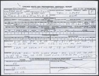 Steve Olin scouting report, 1989 September