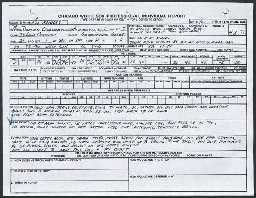 Donovan Osborne scouting report, 1990 October