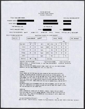 Jim Parque scouting report, 1997 March 02