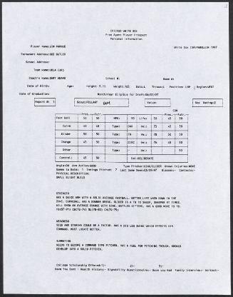 Jim Parque scouting report, 1997 March 09