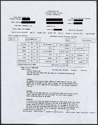 Josh Paul scouting report, 1996 May 03